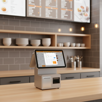 Terminal Punto de Venta Todo en Uno de 15.6 Pulgadas, Software Fuera de Línea, NFC, RFID, Caja Registradora, Sistemas de Punto de Venta para Restaurantes y Otros