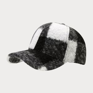 2025 New Arrival Autumn Winter Furry Baseball Cap Outdoor Casual Thickened Warm Windproof Cap Stitching Plaid Fuzzy Sports <b>Hat</b> - Product Image 6