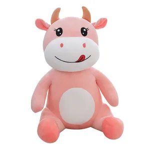 थोक उच्च गुणवत्ता गाय आलीशान खिलौना बड़ा प्यारा आलीशान दूध गाय अनुकूलित विशाल बड़े भरवां नरम आलीशान खिलौना गुड़िया