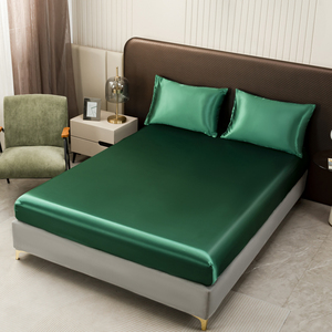 Nhà Máy Bán Buôn 4Pcs Đồng Bằng <span class=keywords><strong>Polyester</strong></span> Dệt Nhà Bộ Đồ Giường Đặt Rắn Satin Phẳng Bedsheet Cho Khách Sạn Bệnh Viện Phòng Ngủ Dệt - Product Image 3