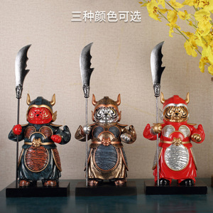 Figurines de tigre de style chinois en résine, lot de 2 pièces bleu national pour la décoration du salon - Product Image 2