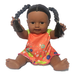 Poupée Reborn en peau noire de 30 cm, poupée noire, fille américaine africaine, nouveau-né, avec cheveux tressés - Product Image 1
