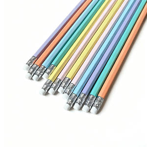 Lot de 12 crayons en bois effaçables hexagonaux de 7,5 pouces, couleur macaron, logo et emballage personnalisés, certifiés FSC EN71, directement de l'usine - Product Image 5
