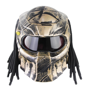 Casco de Motocicleta Integral Ligero de Fibra de Carbono <span class=keywords><strong>con</strong></span> Luces LED, Diseño Abatible, <span class=keywords><strong>Trenzas</strong></span>, Casco Predator <span class=keywords><strong>con</strong></span> Forro de Espuma - Product Image 5