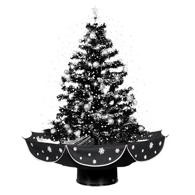 snowing christmas tree with umbrella base Christmas tree Led Christmas Tree With Lights Xmas Decoration Craft Supplies