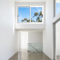 As2047 Australia Ventana de Marco deslizante de doble acristalamiento de 4 paneles Ventanas externas Ventanas deslizantes de aluminio australianas con mosquitera