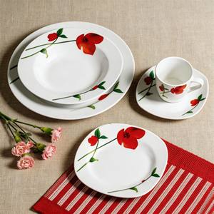 Service de table carré en porcelaine 30 pièces, marque Harvit, résistant au lave-vaisselle et au micro-ondes, ne se décolore pas, idéal pour les restaurants - Product Image 3