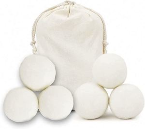 Boules de séchage en laine de Nouvelle-Zélande 100% biologique, écologiques, faites à la main, blanches - Product Image 1