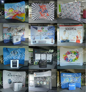 Support de toile de fond portable écologique sur mesure de 3 m avec impression numérique, bannière en tissu tendu pour mur d'affichage média d'exposition - Product Image 3