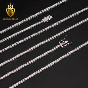 Hot Sale Pass <strong>Diamond</strong> <strong>Tester</strong> 2mm Iced Out Luxury <strong>Moissanite</strong> <strong>Diamond</strong> Tennis Chain S925 <strong>Moissanite</strong> Chain Necklace&amp;Bracelet GRA - Product Image 3