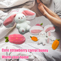 Hot Selling Easter Aardbei Wortel Getransformeerd Konijn Knuffels Groothandel Gevulde Fruit Bunny Dier Pop Kussen Pasen Cadeau