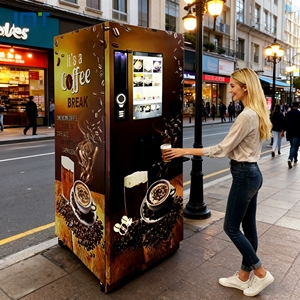 Hot Cold <b>Coffee</b> & Tea Vending <b>Machine</b> 24/7 <b>Fully</b> <b>Automatic</b> Steel SDK Enabled with Coin/Bill/ Payment 300-600 Capacity - Product Image 2