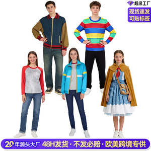 Chaqueta Manyusha de Stranger Things para Niñas, Azul y Amarillo a Rayas, Disfraz de Cosplay, Disfraces de Películas y Series de TV - Product Image 3