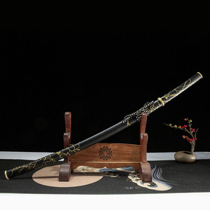 Espada <span class=keywords><strong>de</strong></span> exhibición Katanas Midnight Gold <span class=keywords><strong>de</strong></span> Yantishan Soul Game Merchandise, espada <span class=keywords><strong>de</strong></span> utilería artesanal <span class=keywords><strong>de</strong></span> acero T10 forjada en arcilla, regalo para niños - Product Image 3
