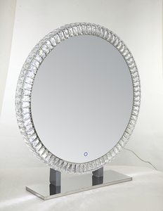 Espejo de <span class=keywords><strong>maquillaje</strong></span> de cristal redondo <span class=keywords><strong>para</strong></span> el hogar, <span class=keywords><strong>luz</strong></span> LED, fabricante de plata, decoración de pared grande personalizada, Metal <span class=keywords><strong>con</strong></span> <span class=keywords><strong>luz</strong></span> Led IP44 - Product Image 5