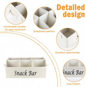 <b>Snack</b> Organizer for Countertop Trapezoid Fabric <b>Snack</b> Bin with Side Handles, 6 Compartment <b>Snack</b> Basket <b>Container</b> - Product Image 2