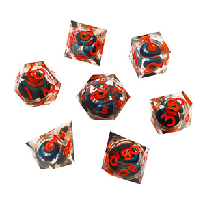 Venta caliente Venta directa de fábrica 7 piezas Núcleo líquido de ojos rojos con borde afilado D20 Juego de <span class=keywords><strong>dados</strong></span> de resina para juegos de mesa DND - Product Image 1