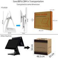 PSJ8500 Machine de point de vente à écran tactile capacitif double en aluminium moulé sous pression Linux/Windows/Android Résolution 1920x1080
