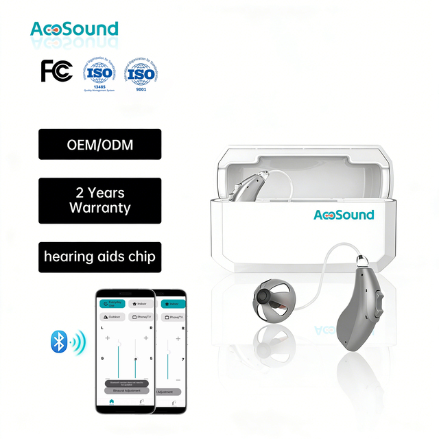 Professional Wireless for Digital Rechargeable 4-Channel RIC Hearing Aids for Seniors High Quality Micro Receiver Noise