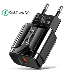 Hot sales Qc3.0 Single port fast charging 5V 3A travel charger EU US plug Power Supply Adapter for charger set iPhone wholesale