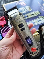 Tondeuse à cheveux professionnelle VGR V-642 3-en-1 haut de gamme en métal rétro pour homme, rasoir à grille IPX6, kit de tondeuse à cheveux
