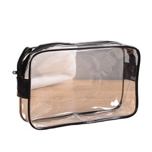 Custom Small PVC <b>Transparent</b> Storage <b>Bag</b> Clear <b>Makeup</b> Tote Kit with Plastic Zipper for Cosmetic & Jewelry Items - Product Image 1