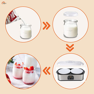 XL-электрическая Йогуртница с регулируемым временем и контролем температуры, два контейнера емкостной, подходит для домашнего использования. - Product Image 6