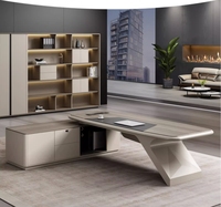 Bureau de gestion en forme de L de haute qualité avec boîte en fil table de bureau de meubles au design moderne