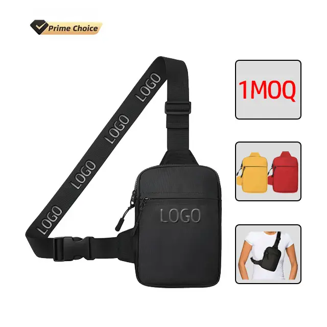 Bsci Tùy Chỉnh Mini Nylon Duy Nhất Nhỏ Vuông Sling Messenger Túi Người Đàn Ông Thể Thao Vai Túi Cho Nam Giới Ngực Chéo Cơ Thể Crossbody Túi Người Đàn Ông