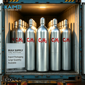 Cilindro de Gas Industrial de Etileno al 99.9% de Pureza, Precio de Fábrica KAIMEI, 40L/50L, <span class=keywords><strong>para</strong></span> Soldadura MIG/TIG, Corte, Estándar ISO9809, 150 bar, CGA350 - Product Image 5