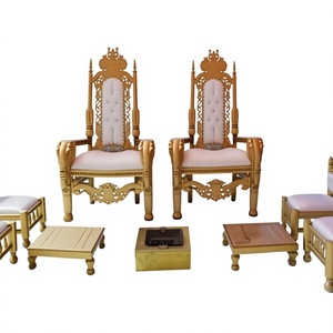 Antique Rajasthani Style <b>Wedding</b> Mandap Chairs Traditional Gujarati Sankheda Vivah Chair Set for Hindu <b>Wedding</b> Mandap Australia - Product Image 3