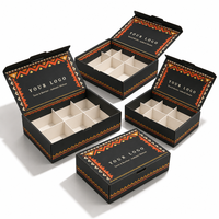 Boîte en carton kraft découpée sur mesure, robuste, avec logo personnalisé, compartimentée, finition mate, pour tacos, burritos et kits repas à emporter