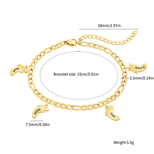 Personalized Name Engraving Baby Footprint Charm Bracelets for <strong>Sister</strong> Family <strong>Gift</strong> Grandma Mother's Birthday Jewelry <strong>Gift</strong> - Product Image 6