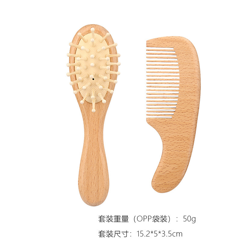 5 # peigne d'airbag en bois de hêtre + brosse plate