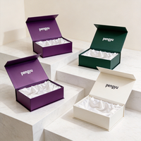 Boîte en carton personnalisée avec logo imprimé, pour vêtements, expédition, taille, cadeau d'anniversaire, emballage magnétique à rabat, avec doublure en ruban