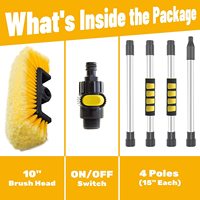 Brosse de lavage de voiture portable TRANRICH avec manche détachable, poils doux jaunes pour le nettoyage de voiture