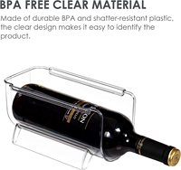 Porte-vin en plastique empilable petits bacs de rangement cuisine réfrigérateur organisateur de stockage bouteille d'eau porte-bouteille transparent vente en gros
