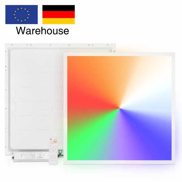 Germany Warehouse Smart Remote Control RGB Full-Color Dimmable Led Flat Panel 30x120 60x60 62x62 RGB Led Panel Light