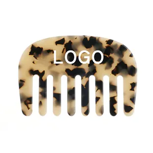 MiDairy custom logo 2000+ color cellulose acetate hair comb creative simplicity hairdressing pocket travel wide tooth comb