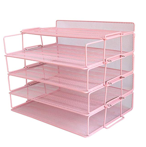 Office Home Desktop Metal Wire Mesh 4 Tiers Document <b>Tray</b> A4 Paper <b>Tray</b> Modern Design Desk <b>File</b> Organizer - Product Image 3