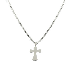 Men's Stainless Steel Cross Pendant <b>Necklace</b> Geometric Design Punk Retro Style 120193 - Product Image 3