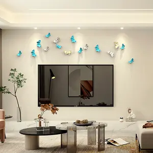 China Home Decor Wholesale New Three-dimensional Butterfly Mural Lights For Home Hotel Villa Room Decoration