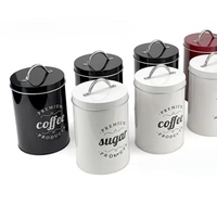 Boîte cylindrique portable en fer blanc de style nordique avec couvercle imprimé, logo couleur personnalisé pour grains de café, bonbons, pot de rangement de bureau