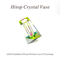 Vase à fleurs en cristal moderne de luxe Hitop, mini vase triangulaire pour mariage, martini, hydroponique, en verre transparent et en cristal