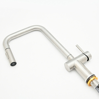 SANIPRO Robinet de cuisine monocommande en acier inoxydable contemporain avec douchette extractible flexible