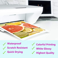 Autocollant en vinyle PVC blanc brillant imprimable à jet d'encre A4 A3, à utiliser avec une imprimante à jet d'encre avec des encres à base d'eau pour les supports créatifs de bricolage