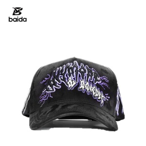 Casquettes Personnalisées Sombrero G5 INNEDIT 5 Panneaux en Dobby Suede Unisexe Casquette de Baseball Broderie Fleur & Étoile Colorées - Product Image 5