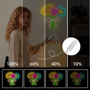 Flower Letreros Neon LED dimmable USB powered ambient <b>light</b> store <b>window</b> decoration <b>light</b> street indicator <b>light</b> landscape <b>light</b> - Product Image 3