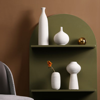 Vase en céramique blanc minimaliste non émaillé, style Instagram, pour décoration de salon, table à manger, maison, mini-vases pour fleurs séchées, vente en gros