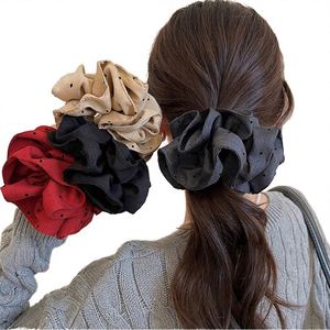 Hot Sale Korean Popular Style Silk High Quality Woman Fashion <b>Bow</b> Wavy Accessories Party Custom Fabric Hair Scrunchies - Product Image 2